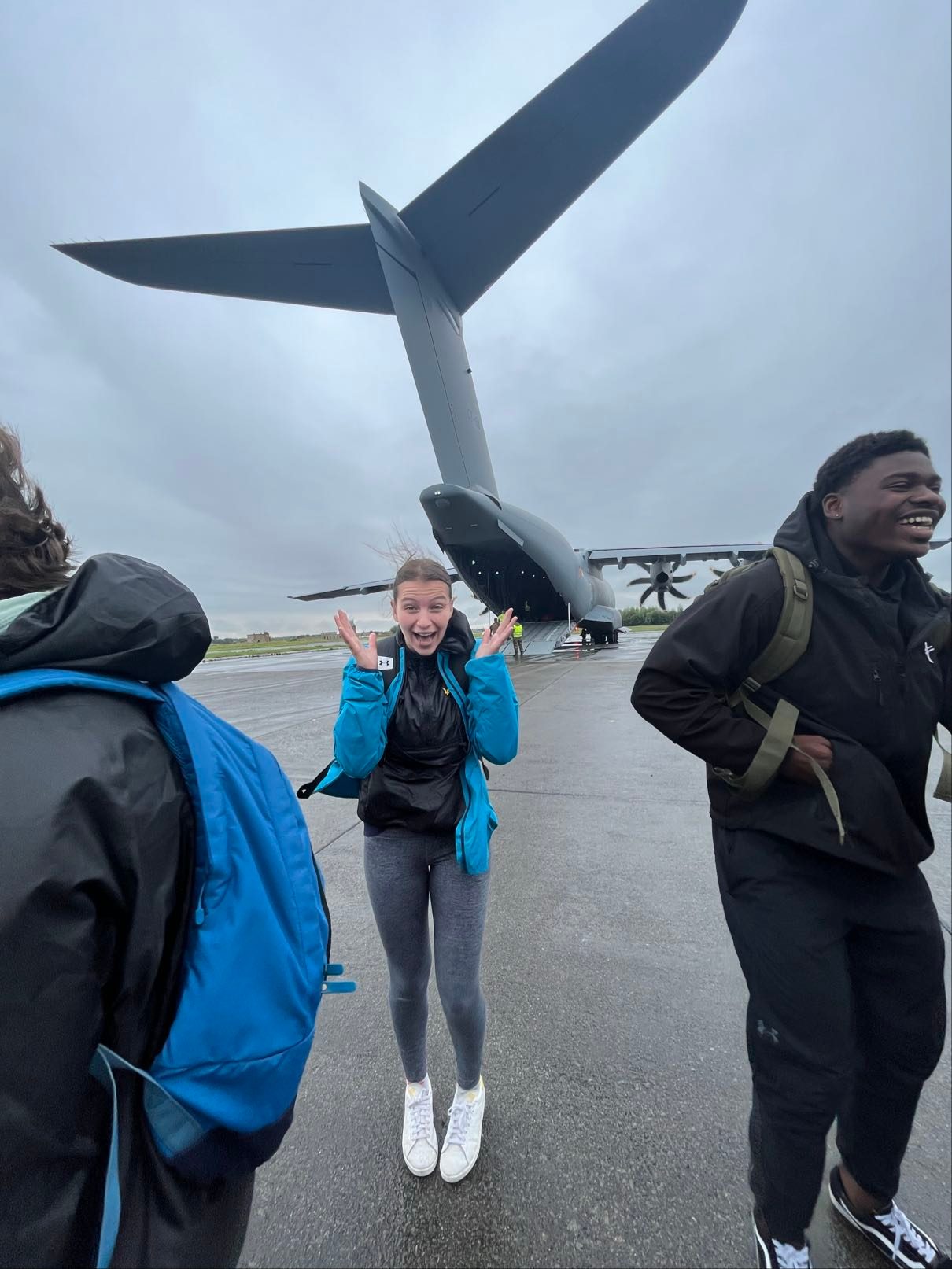 Zoë Van der Veken op de militaire basis tijdens missie Storm Tide