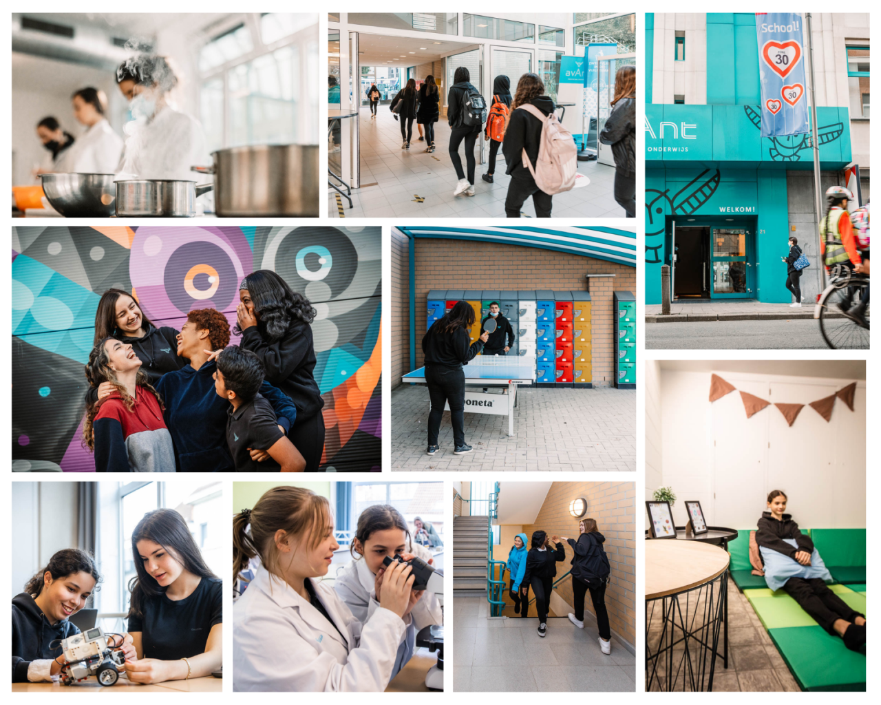 collage foto's campus Jacob Jordaens